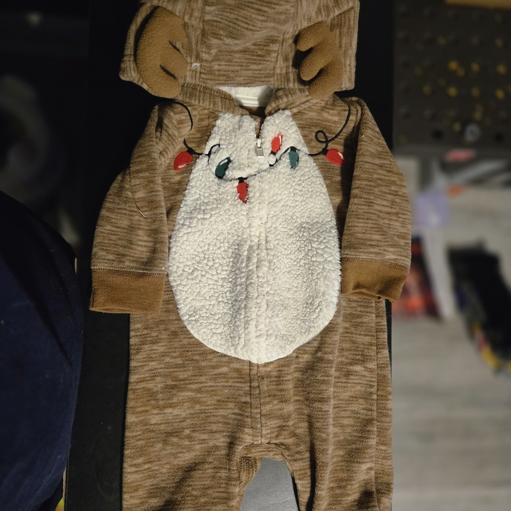 Carter's Brown and Cream Festive Footie
